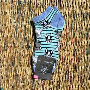 Beverly Hills Polo Club Blue and Black Striped Frenchie Socks